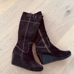 Cole Haan Nike Air Tali Chocolate Brown Suede Boot size 9.5 WATERPROOF